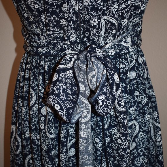 Maurices Navy and White Paisley A-Line Dress - Picture 3 of 6